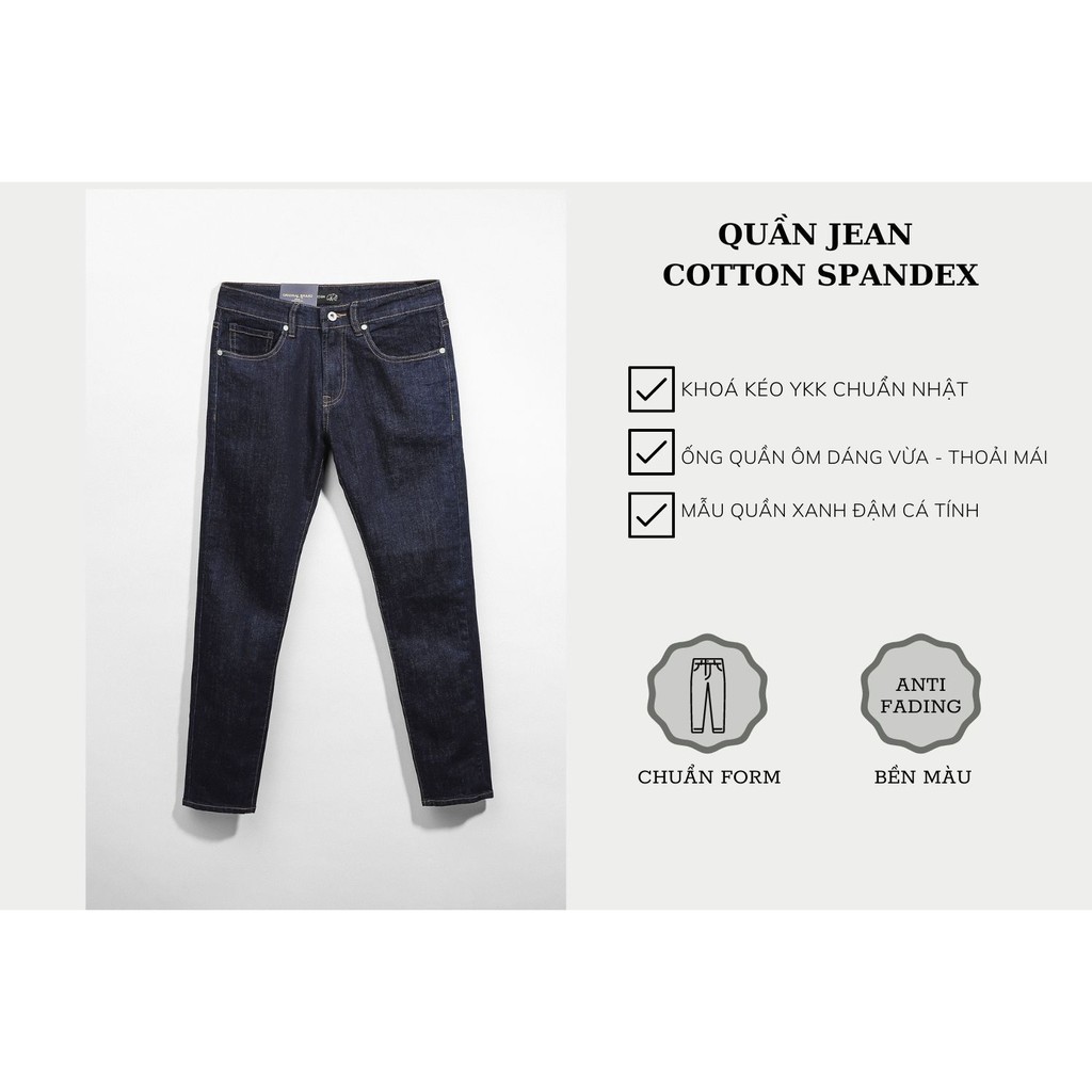 |Hẻm Store| Quần jean nam, quần bò nam SATOSHI SAQJ35 màu xanh indigo dáng vừa, form slimfit, trẻ trung | BigBuy360 - bigbuy360.vn