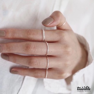 Nhẫn bạc nữ trơn mảnh đơn giản 925 Made by Twinkle Silver