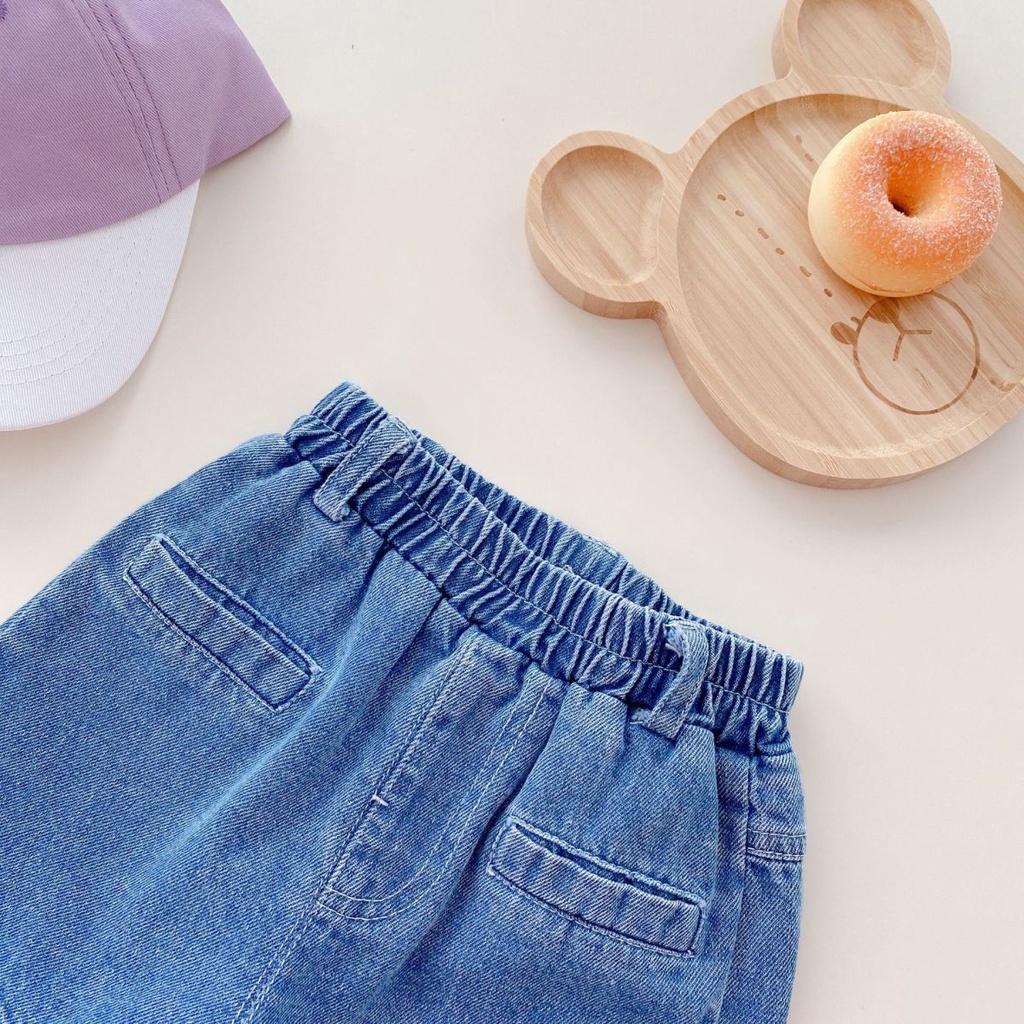 Quần đùi jean MNGRL phong cách Hàn Quốc thời trang mùa hè dành cho trẻ em