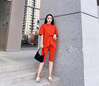 Đồ đôi mẹ và bé Flight mode áo thun quần ngố
