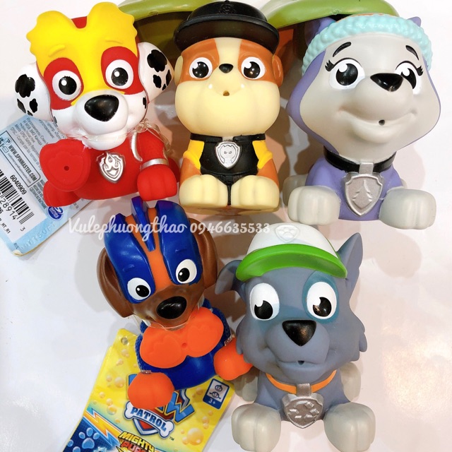 Set 10 chó cứu hộ Paw Patrol phun nước (ko trùng)