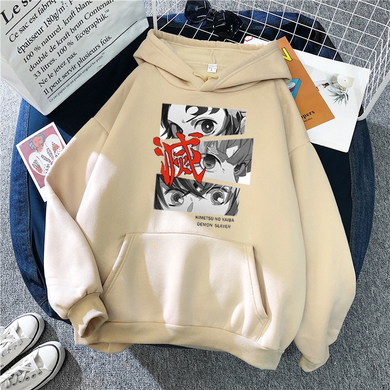 Áo hoodie in họa tiết anime Demon Slayer phong cách Harajuku Nhật Bản thời trang cho nam và nữ