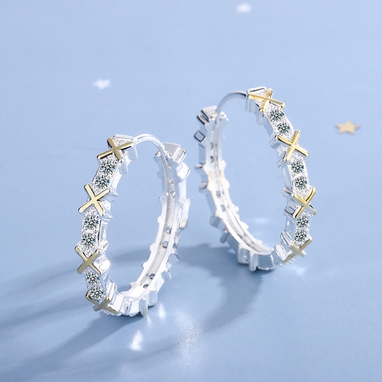Bông tai nữ khuyên tròn sát tai cực xinh, bạc S925 - HT325