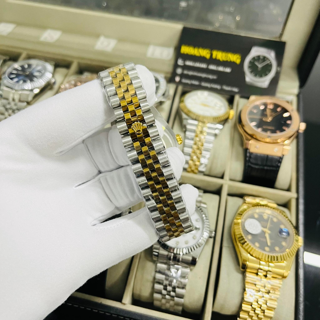 Đồng Hồ Nam RL máy nhật, kính sapphire, núm cổ chai