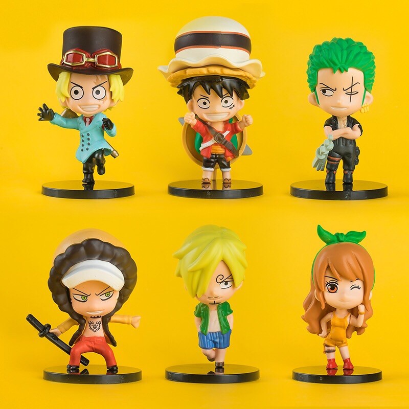 Ảnh thật ✨ Set 6 Mô Hình One Piece Cao 5-6cm ✨ Luffy mũ rơm