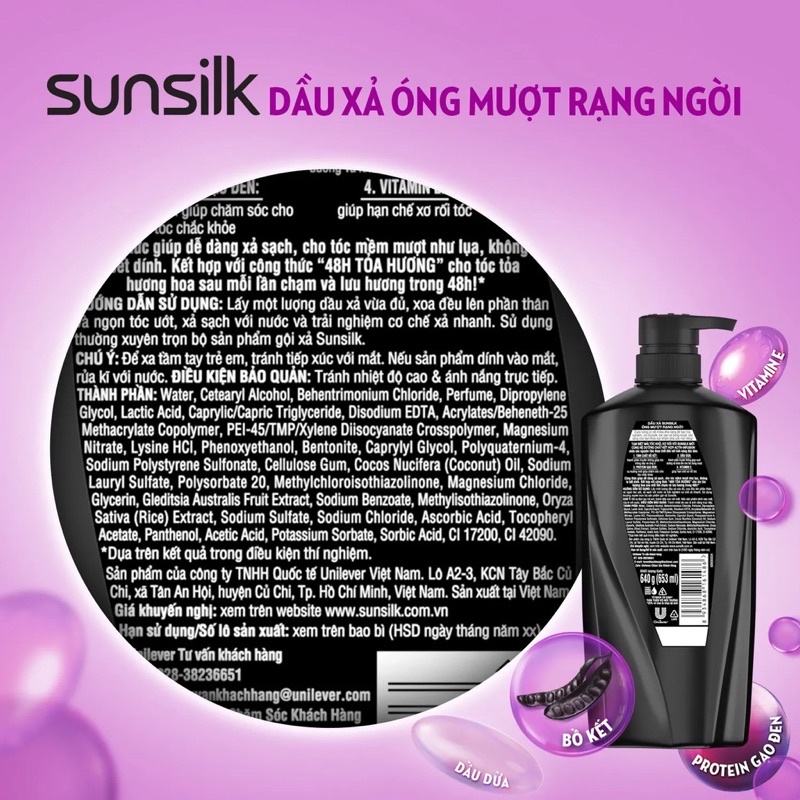 DẦU XẢ SUNSILK 640g GIÚP MÁI TÓC KHÔ, XƠ RỐI TRỞ NÊN MỀM MƯỢT NHƯ LỤA | BigBuy360 - bigbuy360.vn