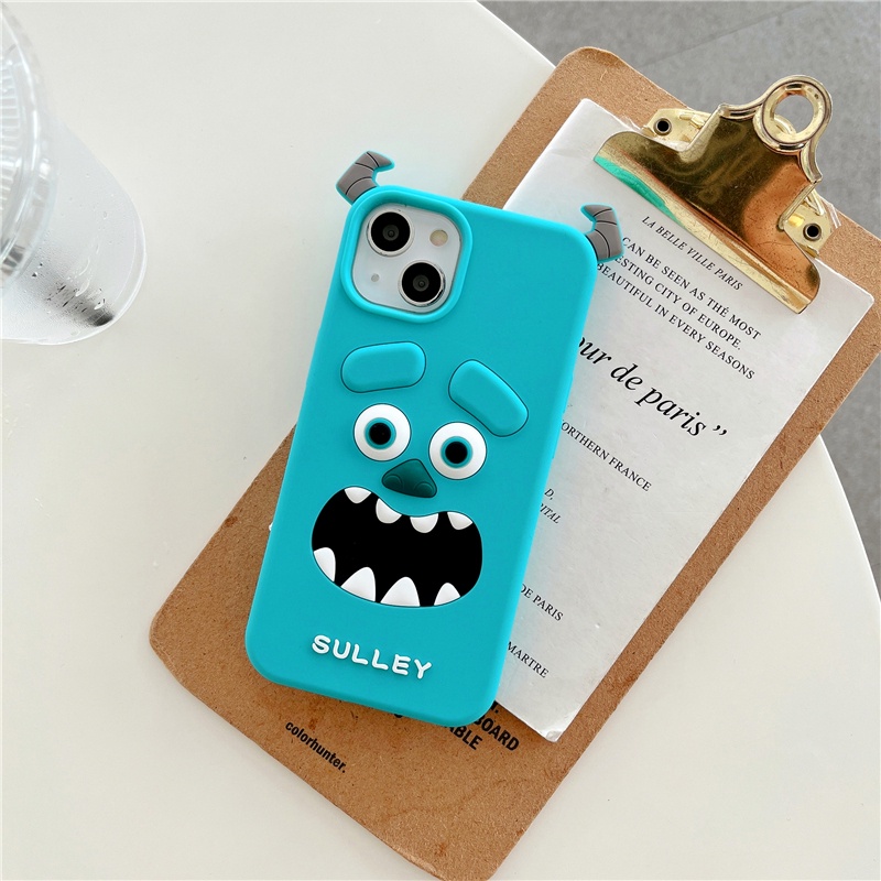 Đối với iphone 13 pro 12 pro max 11 xs max xr x / xs 7 8 plus blue Cartoon monster case điện thoại silicon mềm chống sốc