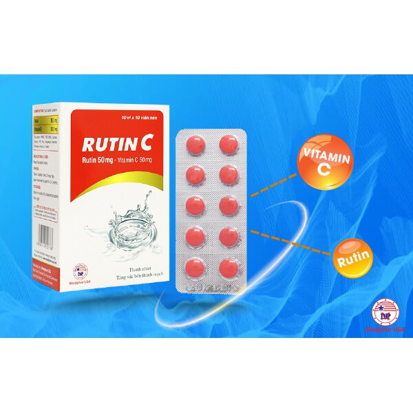 Rutin C – Hỗ trợ ngăn chảy máu chân răng, thanh nhiệt, tăng độ bền thành mạch (100 viên)