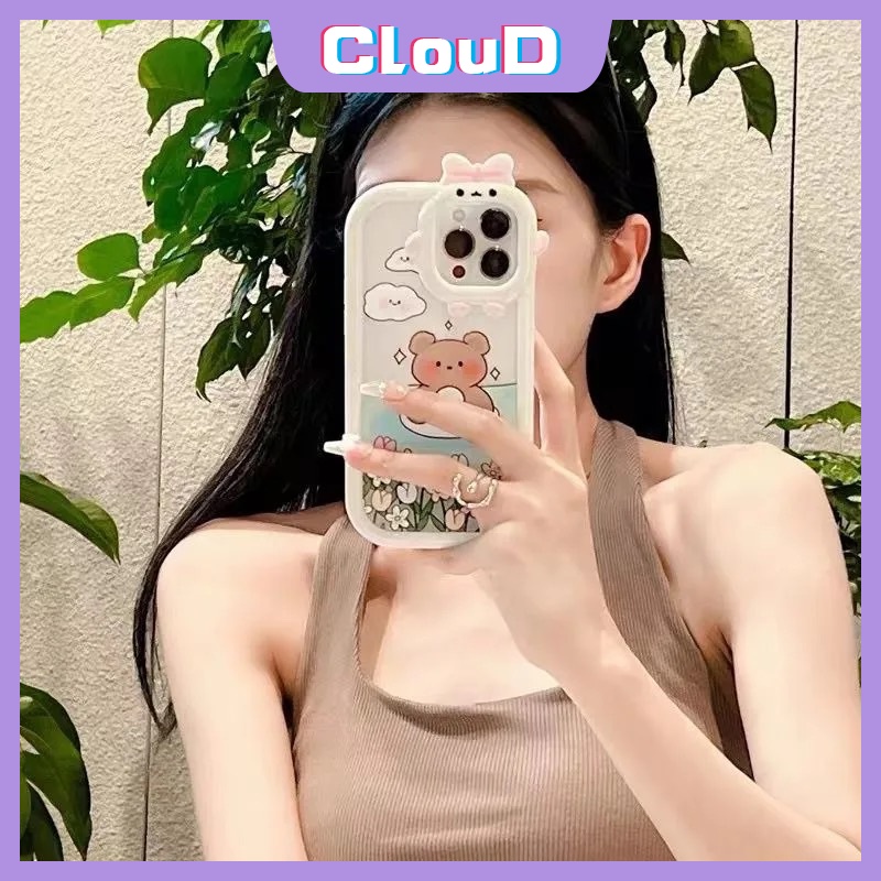 Ốp Điện Thoại Mềm Hình Gấu Bơi Lội Cho OPPO A15 A16 A5 A9 2020 A95 A15S A57 A1k A54 A3s A5s A16s A55 A96 A7 A12 A16K A16E A74 A31 A53 A33 A92 A36