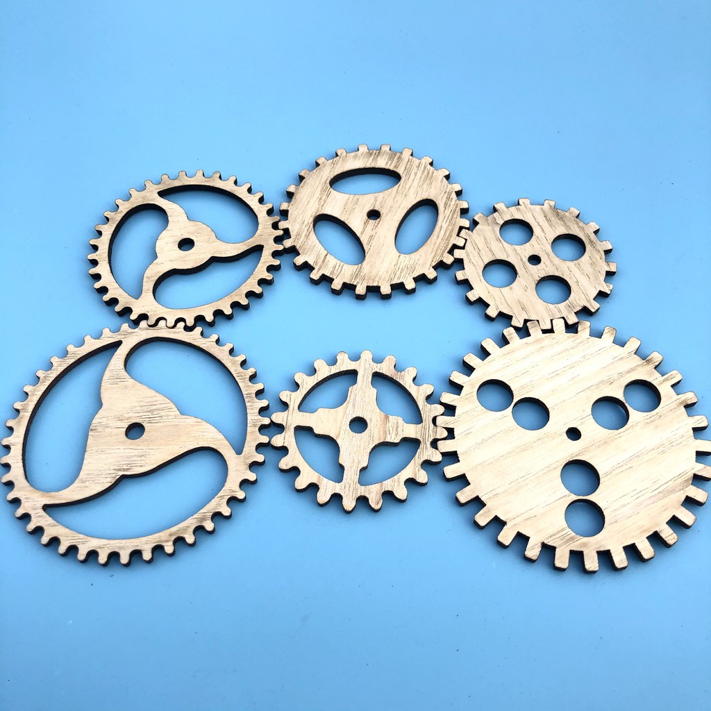 Bánh Răng Cưa Gỗ Nhiều Kích Thước Trang Trí Tường, Phụ Kiện Tự Làm Bảng Bận Rộn Cho Bé