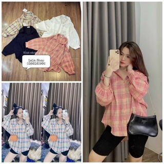 Áo Sơmi Caro Cánh Dơi Oversize Lala Shop