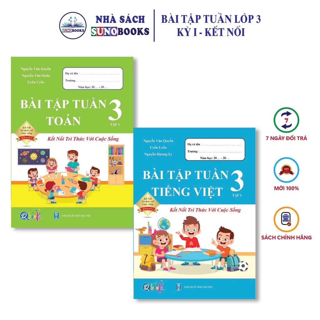 Sách - Combo Bài Tập Tuần Toán và Tiếng Việt 3 - Kết Nối Tri Thức Với Cuộc Sống - Học Kì 1 (2 cuốn)