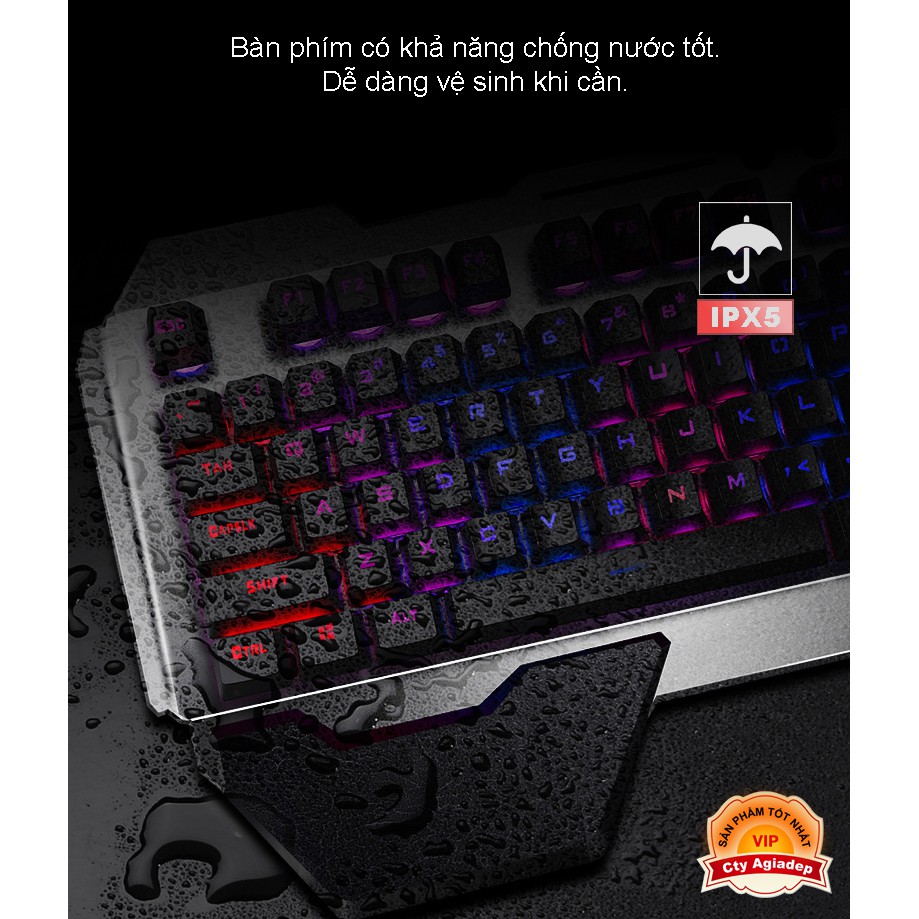 Bộ bàn phím chuột ánh sáng game đa sắc xịn đẹp Pin Sạc DragonTech DK680