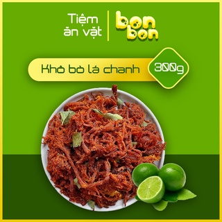 Khô bò sợi lá chanh thơm vị bò đồ ăn vặt ngon loai hũ pet 300g