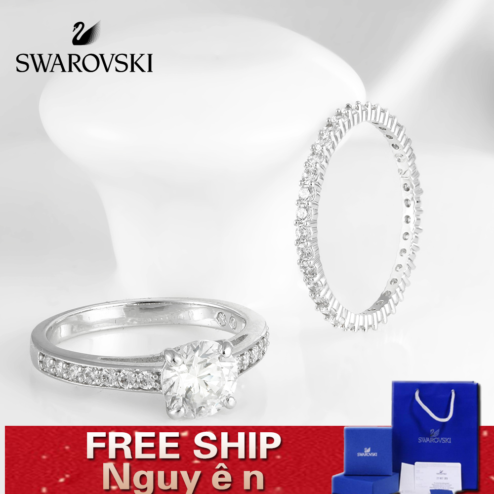 FREE SHIP Nhẫn Nữ Swarovski Thu hút lời hứa về tính cách đơn giản và nhẫn đôi tình yêu có thể xếp chồng lên nhau Ring Crystal FASHION cá tính Trang sức trang sức đeo THỜI TRANG