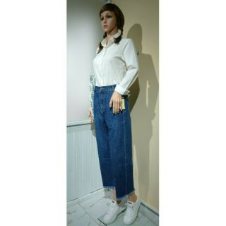 QUẦN JEAN TOPSHOP CẠP CAO ỐNG SUÔNG LAI TUA