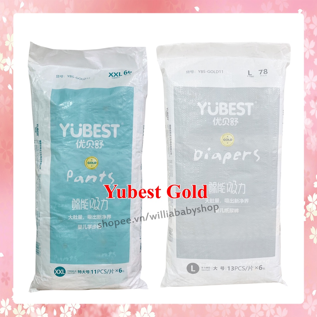 Bỉm Yubest - Tã YUBEST Gold / Night / Angel / Natural / CAO CẤP Quần/Dán Size S132, S90, M108, M84, L96, L78