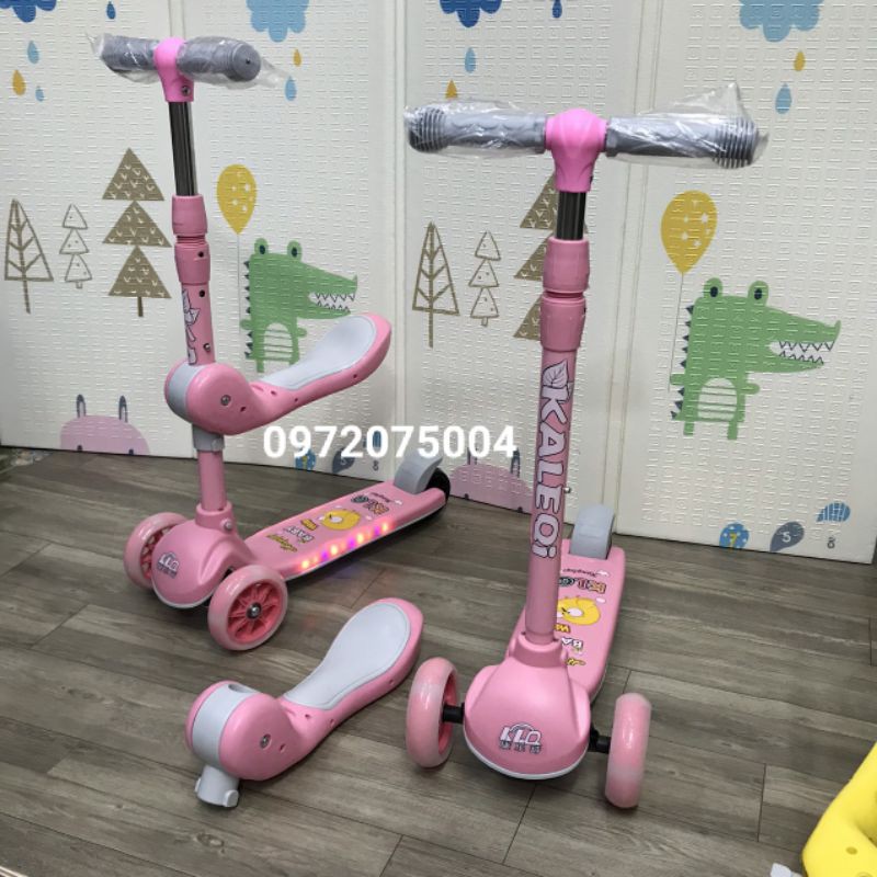 [XẢ KHO GIÁ GỐC] xe trượt Scooter đa năng 2in1 có ghế ngồi phát nhạc và đèn cho bé