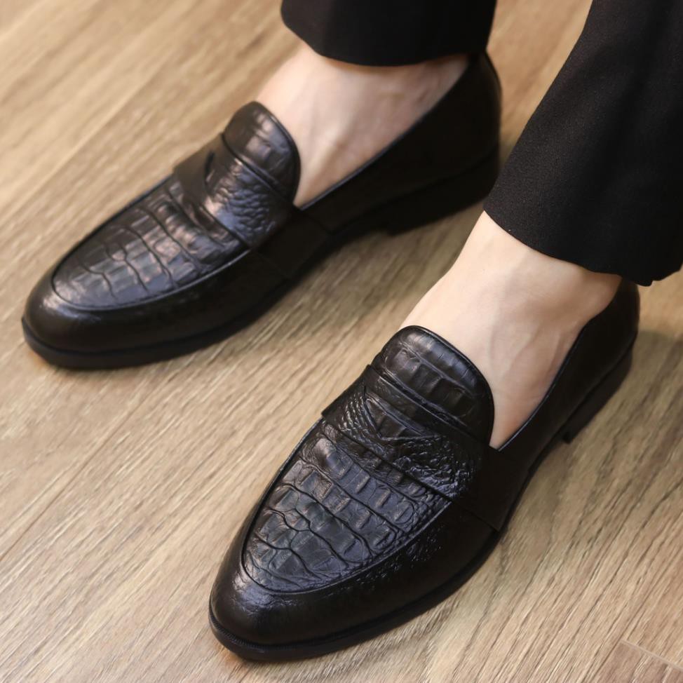 Giày Da Nam - Giày Da Nam Đế Khâu, Giày lười nam, Giày nam đẹp dập vân cá sấu Mã X091 - Kho Tổng | BigBuy360 - bigbuy360.vn