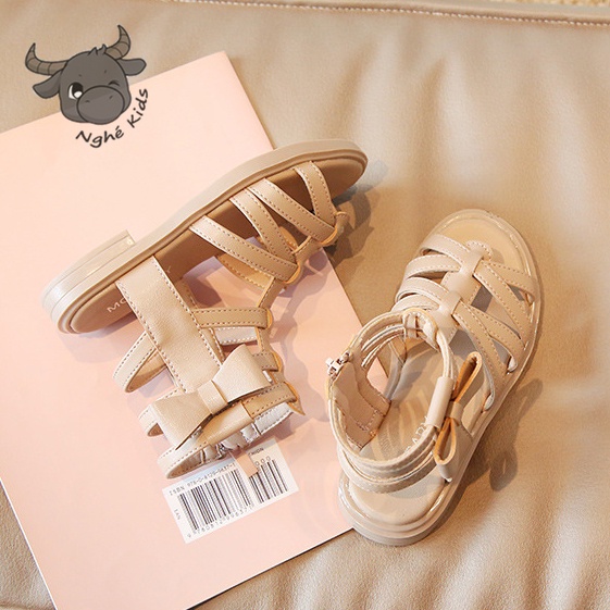 Giày Sandal chiến binh cá tính có khóa kéo và nơ bên hông MG6001