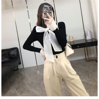 Áo len cổ nơ tiểu thư M21