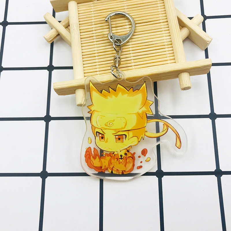 Móc khóa hai mặt bằng acrylic hình nhân vật anime Nhật Bản Naruto dễ thương