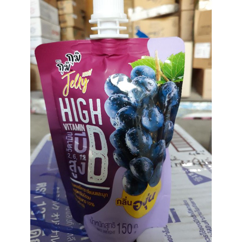 Nước thạch Jelly Gumi Vitamin B,C vi nho, vải, cam  135g Thái La