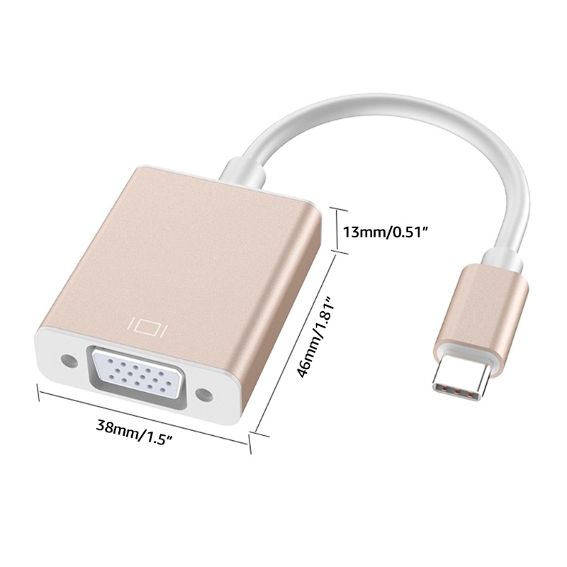 Bộ ChuyểN LIDU1 USB C Sang VGA 3.1 Sang VGA Cho Notebook / MáY ChiếU / TV