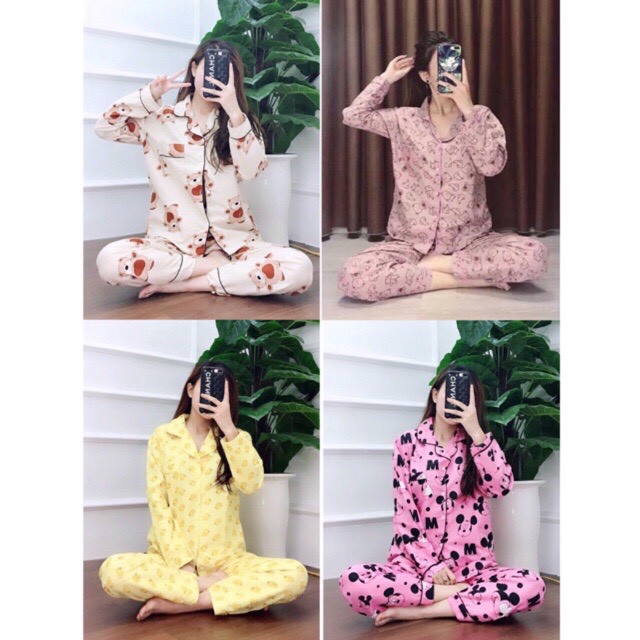 Bộ pijama họa hình dài tay