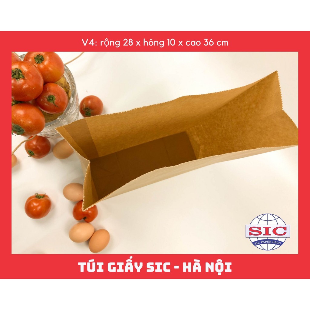 [SET 10 CHIẾC] TÚI GIẤY KRAFT V4: 28x10x36 KHÔNG QUAI ( ẢNH THẬT)