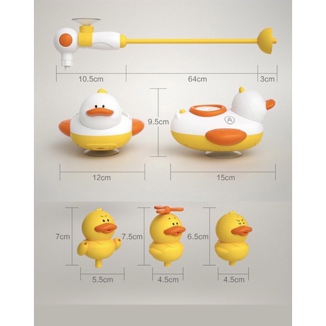 [Tặng Kèm 3 Pin] Đồ Chơi Vịt Phun Nước, Đồ Chơi Nhà Tắm Thả Bồn Tắm Cho Bé