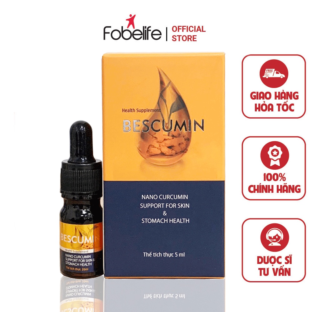 Tinh chất nghệ nano bảo vệ niêm mạc dạ dày Bescumin Fobe chai 5ml