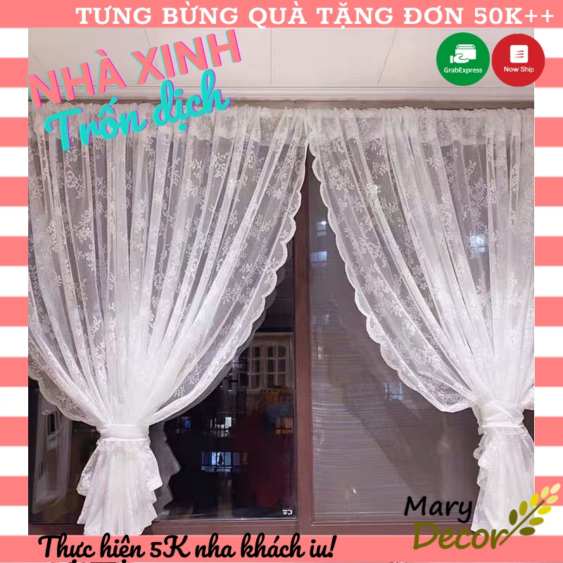 Rèm cửa vải ren, rèm cửa voan hoa xinh xắn sang trọng trang trí không gian đậm chất vintage chất lượng cao