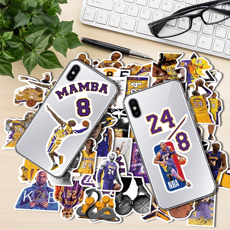 Sticker Bóng Đá Bóng Rổ 50 Decal Cắt Sẵn Neymar Messi Ronaldo NBA Kobe Curry Sneaker Slam Dunk Dán Điện Thoại Laptop