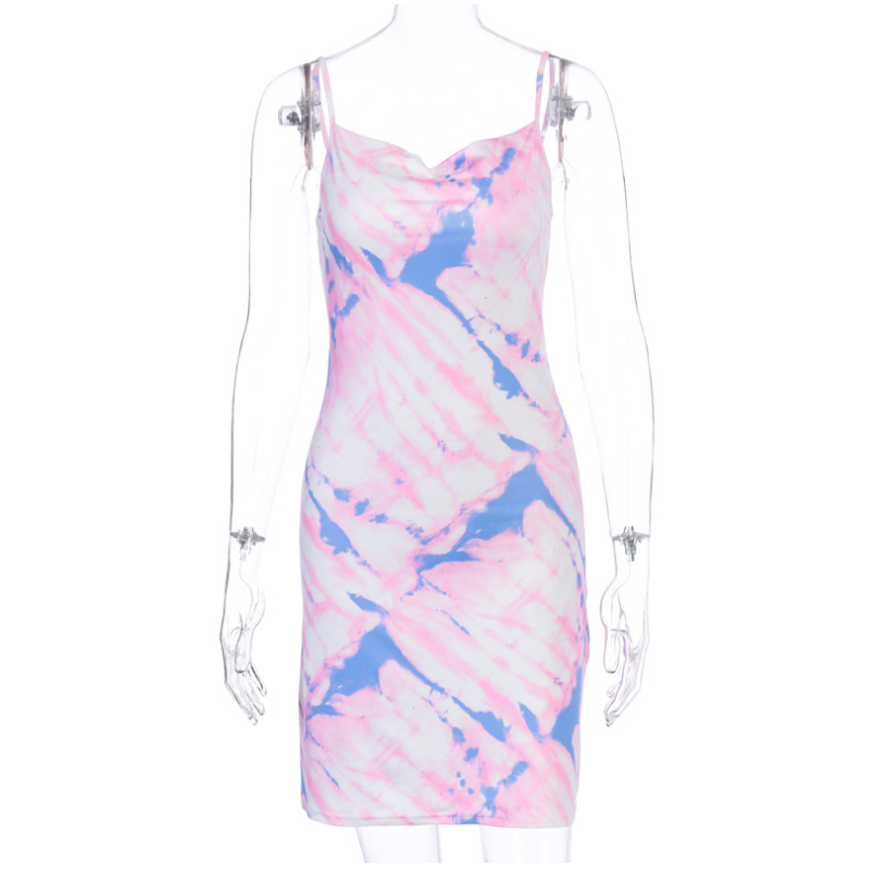 Đầm Dây Nữ Lưng Trần Cộc Tay Quyến Rũ