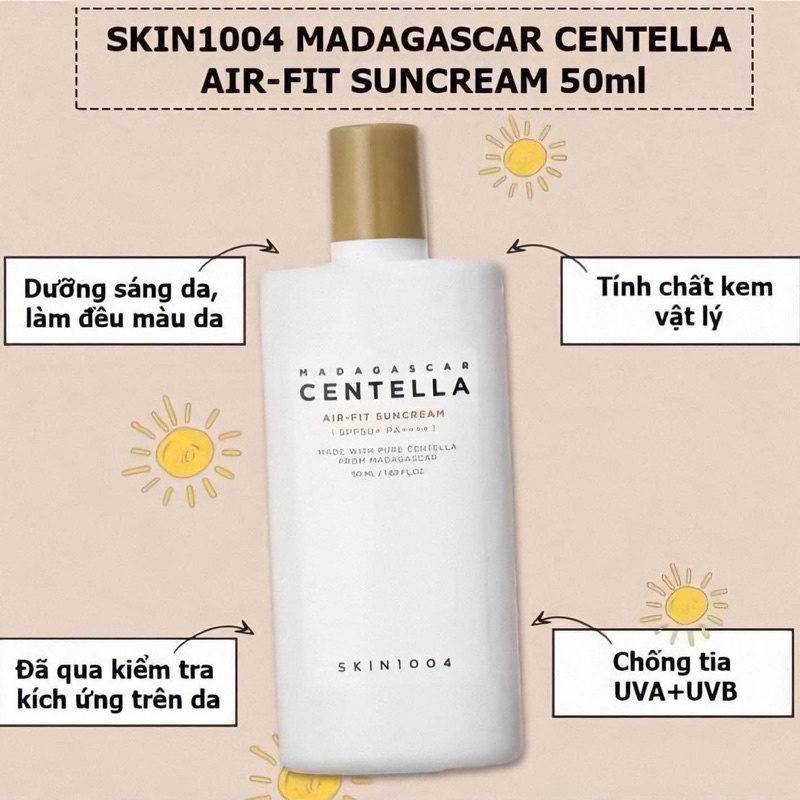 Kem chống nắng Skin1004 Madagascar Centella Air-Fit Suncream Plus 50ml