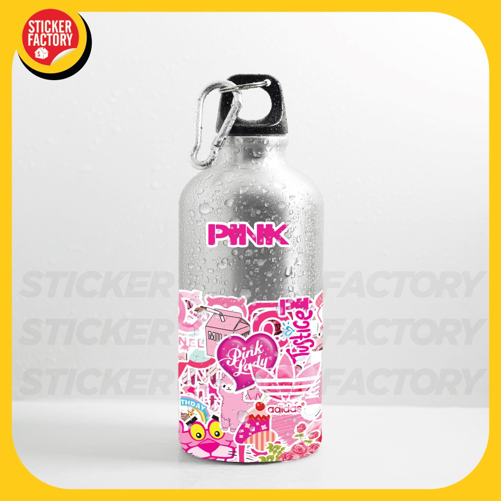 Pink - màu hồng - hộp set 100 sticker decal hình dán, trang trí nón bảo hiểm , laptop, xe máy, ô tô - STICKER FACTORY