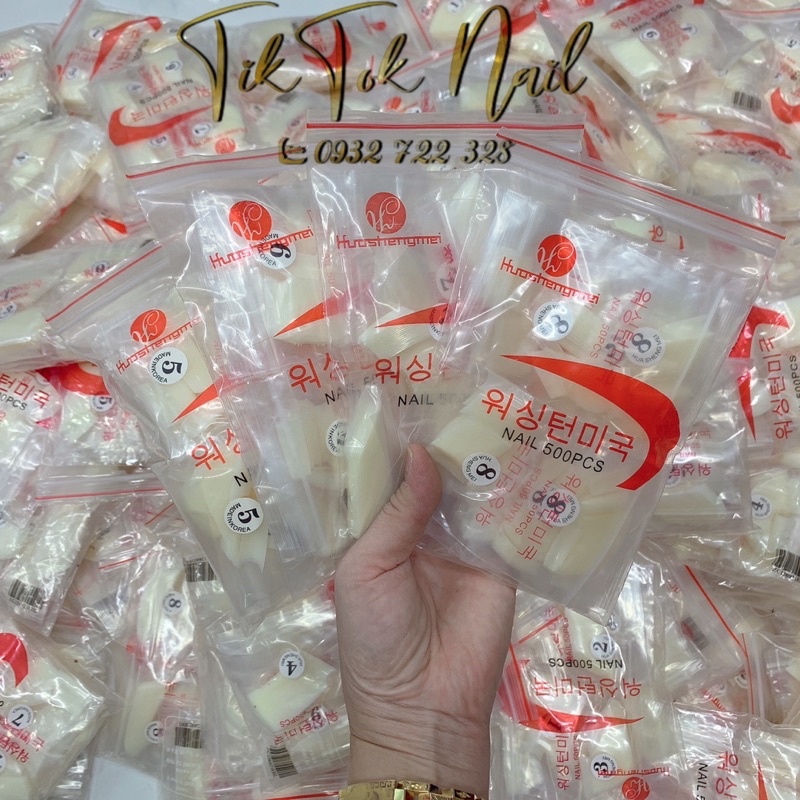 móng nối tiếp HSM lẻ size bịch 500 móng