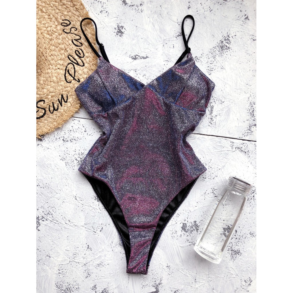 Đồ Bơi Nữ Một Mảnh Cổ Chữ V Họa Tiết Bầu Trời Sao Quyến Rũ