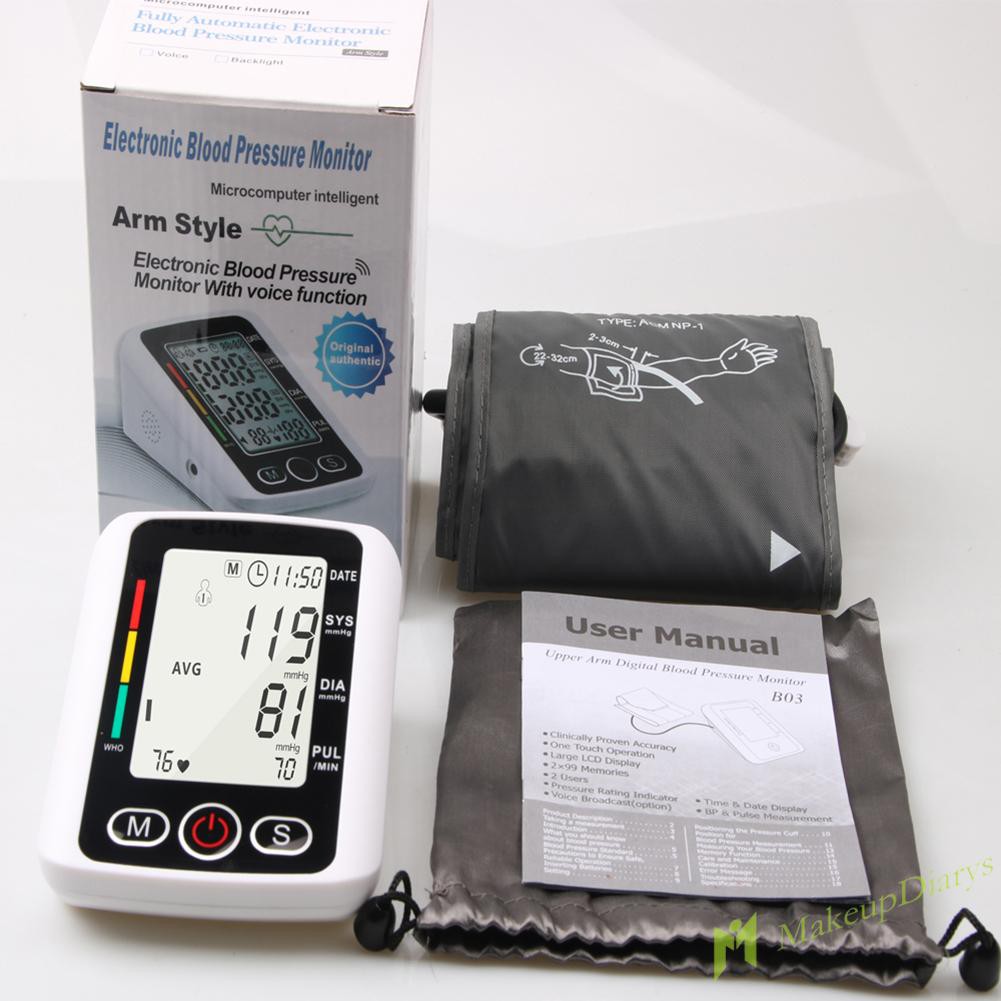Máy đo huyết áp trên cánh tay kỹ thuật số Pin Máy đo xung điện tử Máy đo huyết áp 10x12.8x5.6cm