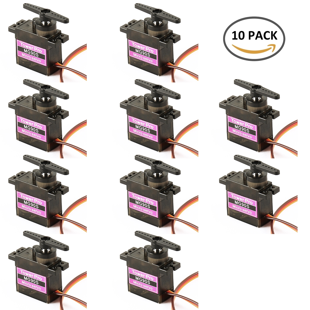 10 Chiếc MG90S Kim Loại Geared Micro Tower Pro Servo Cho Đồ Chơi Thuyền Ô Tô Máy Bay Trực Thăng