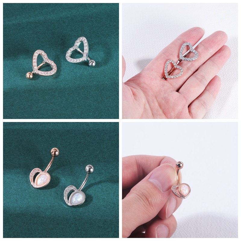 1 Khuyên Rốn Hình Trái Tim Và Bươm Bướm Bằng Thép Không Gỉ
