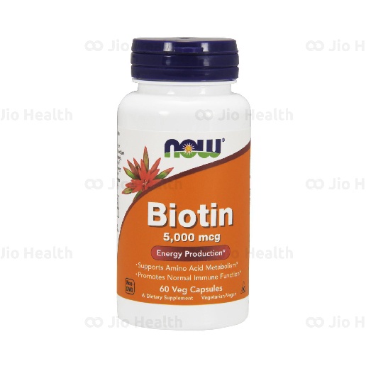 Viên uống hỗ trợ uống mọc tóc NOW Biotin 5000mcg  Hộp 60 viên NOW foods USA