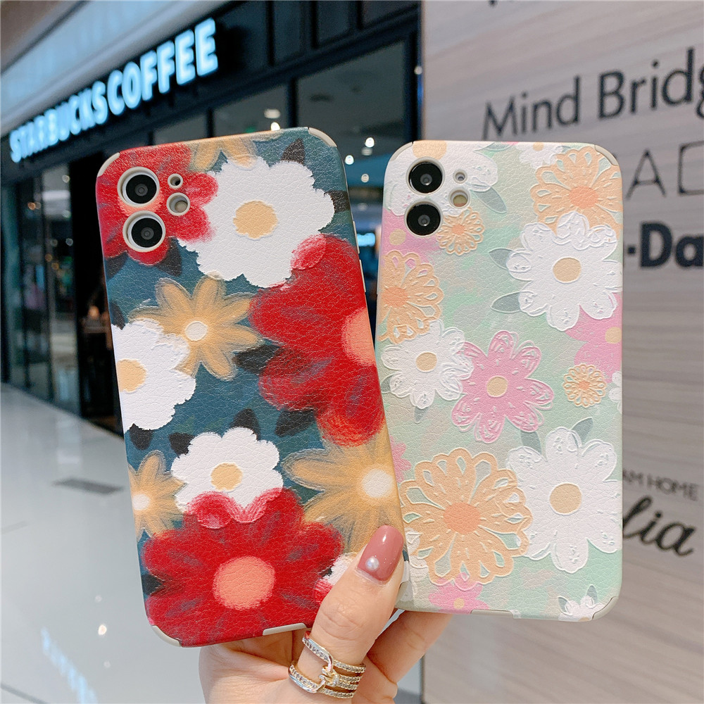 Simulated Oil Painting Ốp lưng iPhone 12 Pro Max Straight Edge X XR Xs Max Soft Case