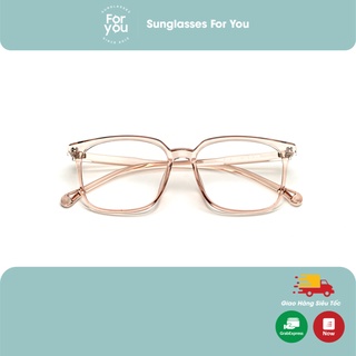 Gọng kính cận nhựa dẻo cho mặt dài 4U, mắt vuông to chống bụi hoặc lắp cận, nhiều màu – 217