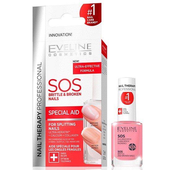 Sơn dưỡng móng SOS Canxi và Collagen Eveline 12ml ( mẫu mới) | BigBuy360 - bigbuy360.vn
