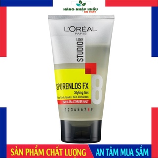Keo vuốt tóc nam cứng loreal studio fx 8, gel giữ tóc cứng 24h mới 2024, 150ml