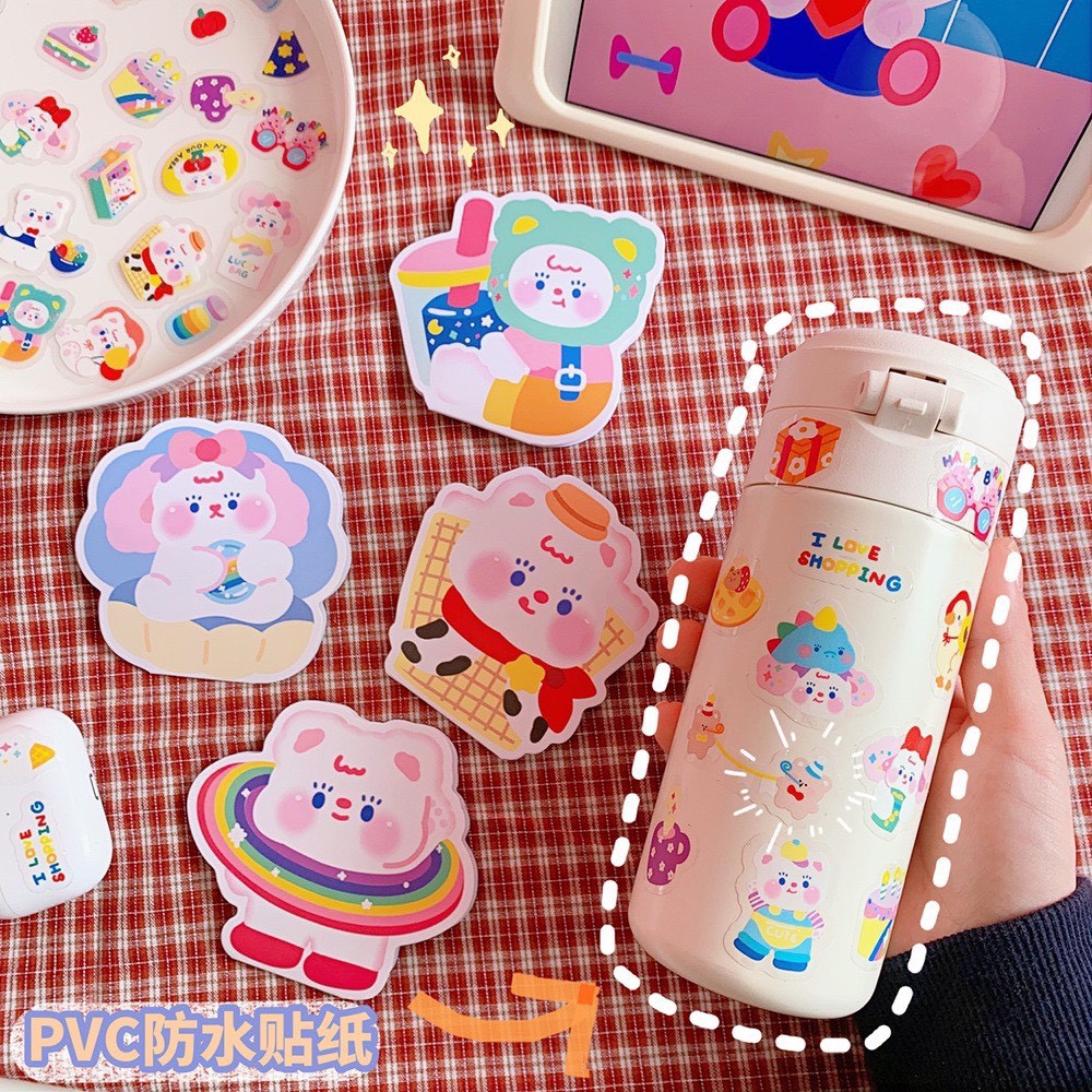 Set 48 miếng stickers dán sổ, dán trang trí phong cách Hàn Quốc - MiuSua