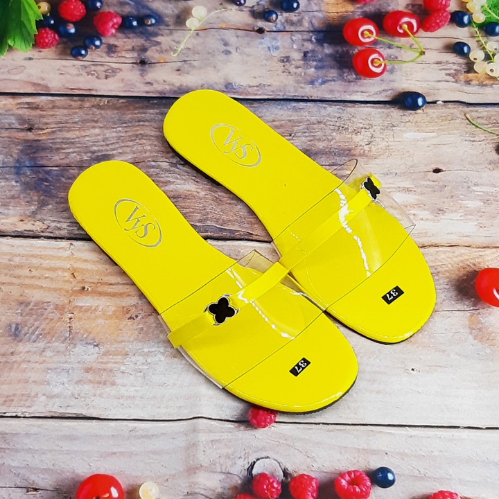 Dép lê bệt nữ quai ngang trang trí logo bươm kiểu dáng xinh xắn thời trang VYS TA3851 (Nhiều màu)