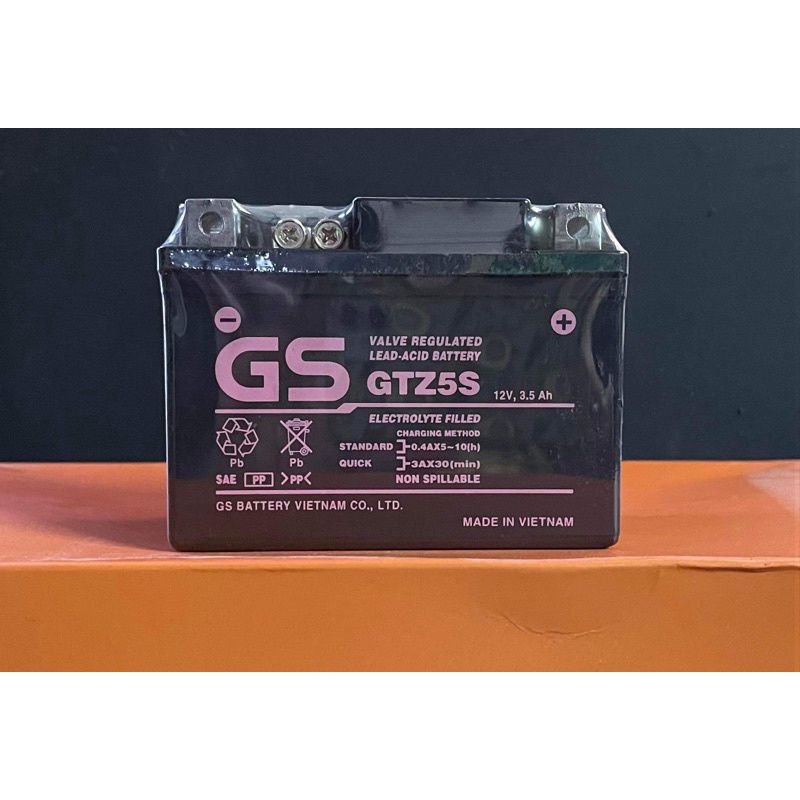 ắc quy khô GS - GTZ5S 3,5Ah Wave RS , Rsx , RsvS , Nouvo, Airblade 110 , Hayte